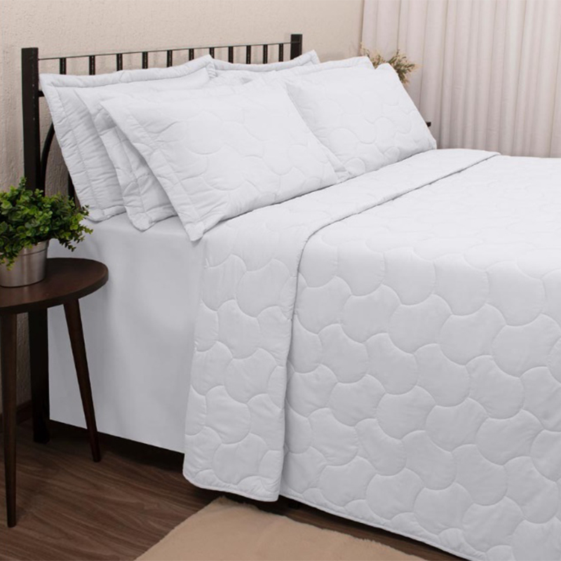 Kit Cobre Leito Buettner Liso King Sonata Branco