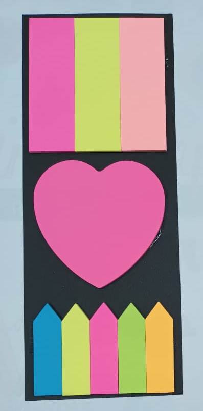 Bloco adesivo anotação formato e cores 9x22cm 20 fls
