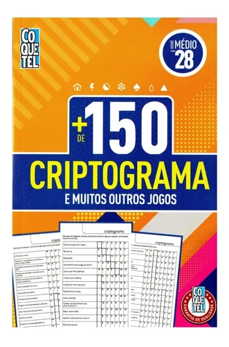 Coquetel: Mais de 150 Criptogramas e muitos outros jogos - Livro 28 - Médio