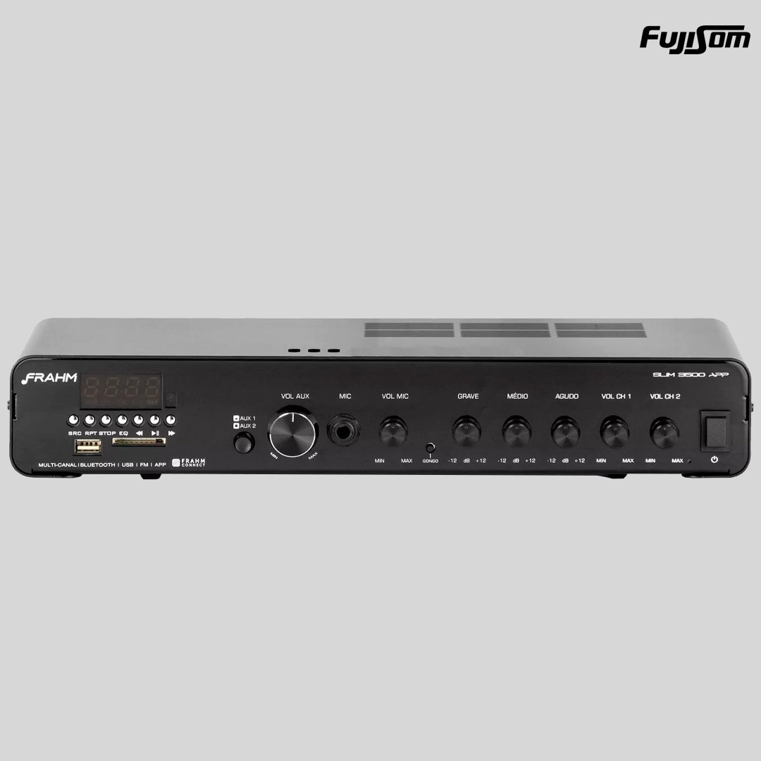 AMPLIFICADOR RECEIVER FRAHM SLIM 3500APP 4OHMS USB/FM/BL 240W