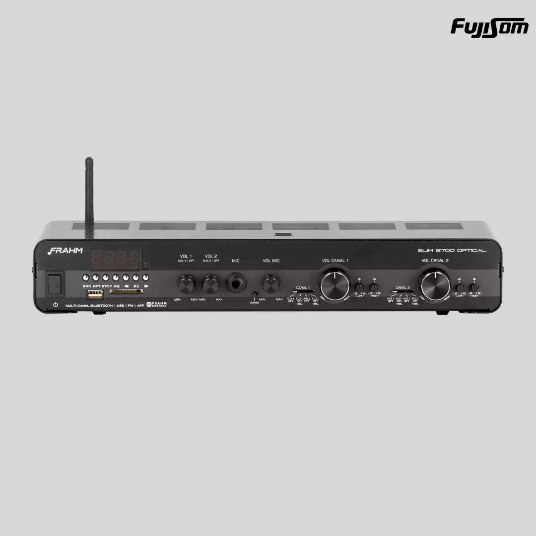 AMPLIFICADOR RECEIVER FRAHM SLIM 2700APP 4OHMS USB/FM/BL 160W