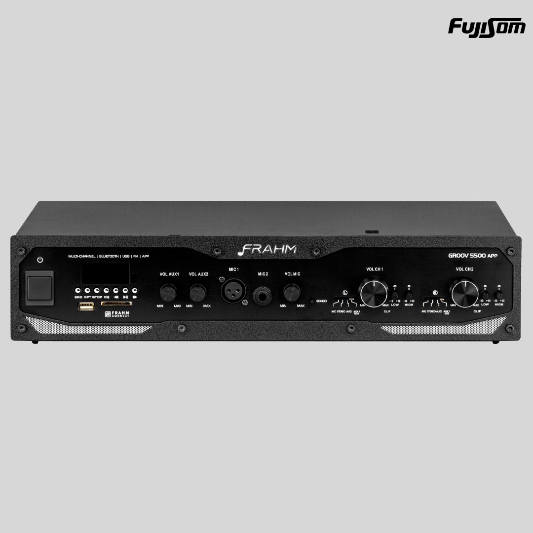 AMPLIFICADOR RECEIVER FRAHM GROOV 5500APP 300W 2 USB/FM/BL