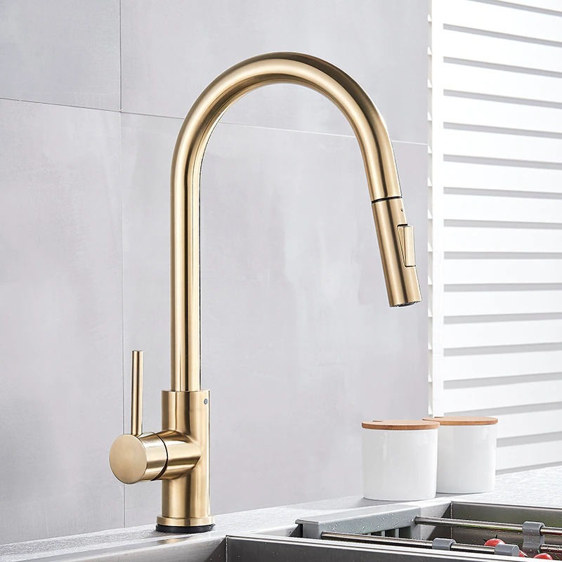 Torneira Provençal Slim Touch Ouro Polido Monocomando Manual de Mesa