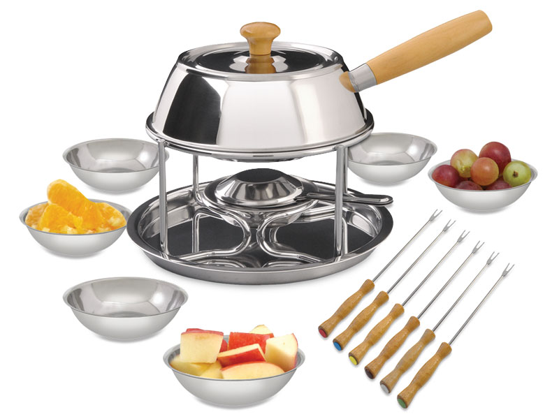 Aparelho conjunto Fondue panela aço inox 1,3 litros Ravinox 500