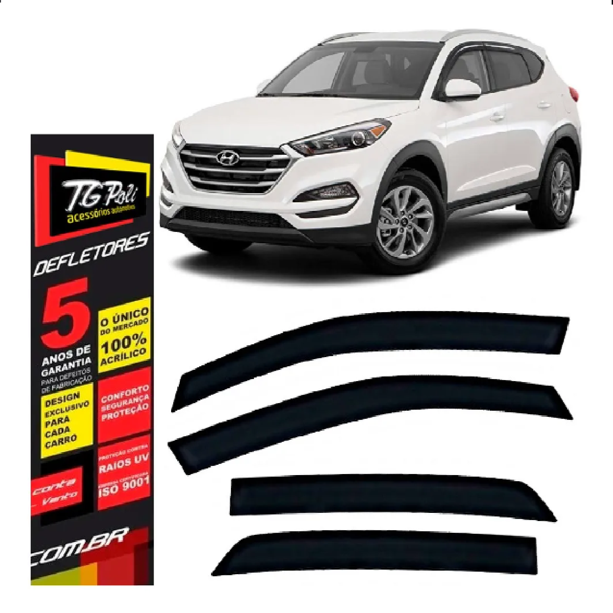 CALHA DEFLETOR DE CHUVA HYUNDAI TUCSON 04 A 2017 4 PORTAS