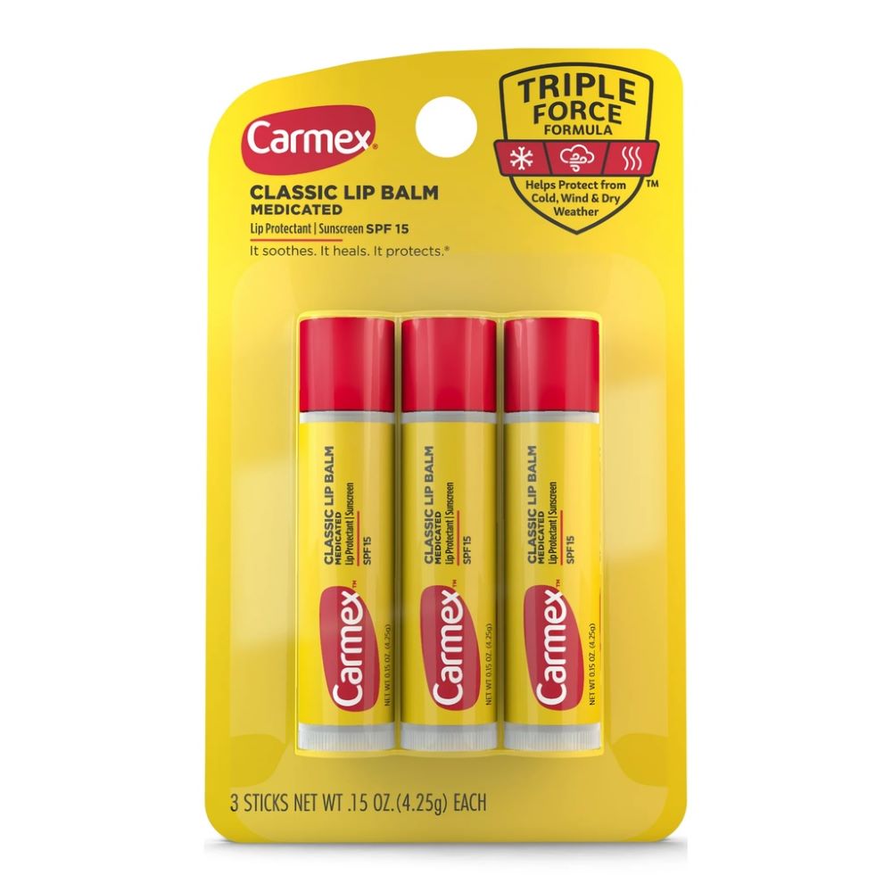 Carmex Classic Lip Balm Medicated Fps 15 Kit 3 Unidades - Carmex