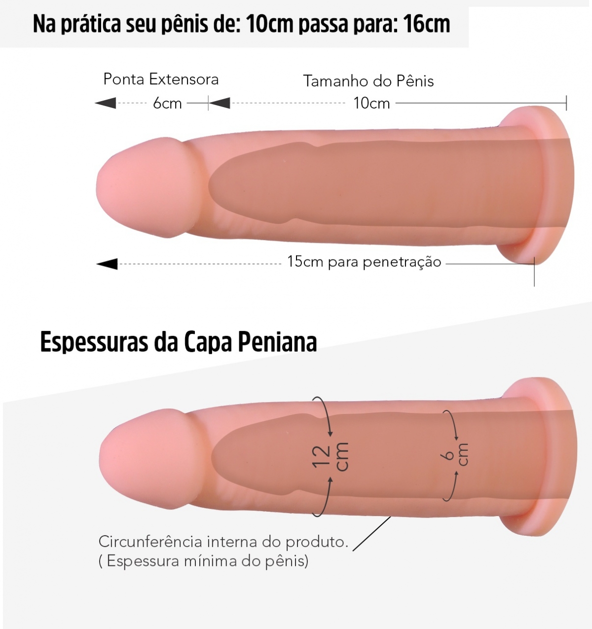 CAPA PENIANA 19x4,5CM EM CYBER (SIMILAR A PELE) - BEGE