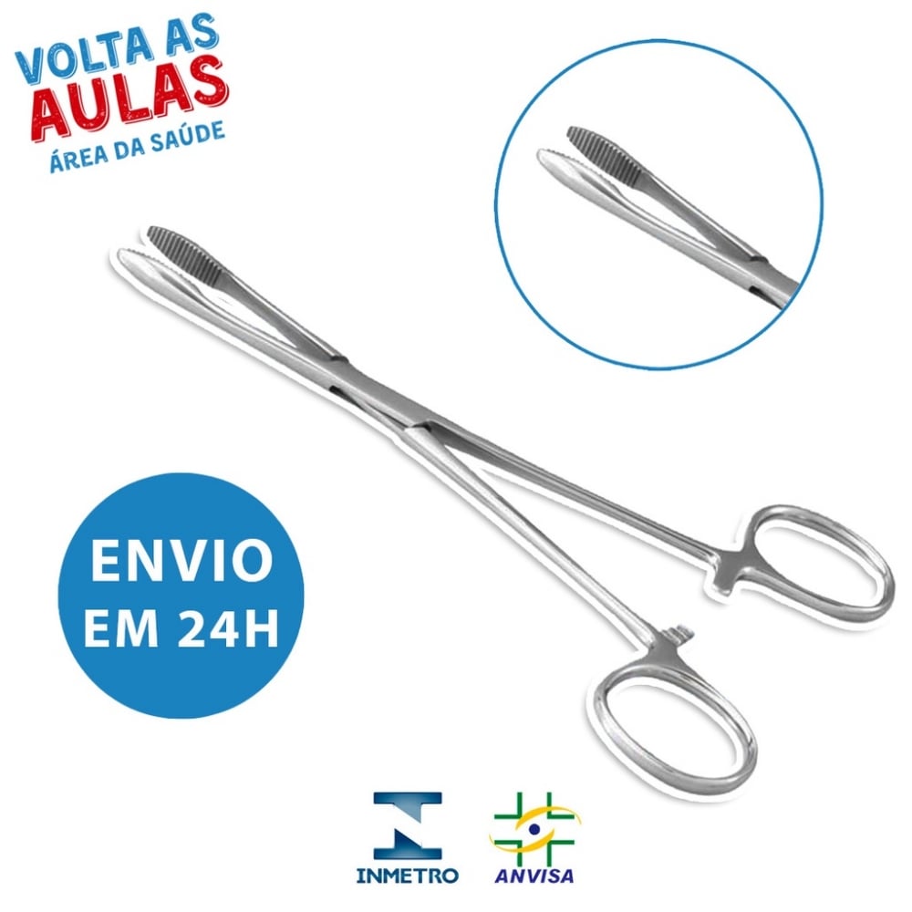 Pinça Pean Cabeça De Cobra Reta 14cm Auxilio Cirúrgico Inox