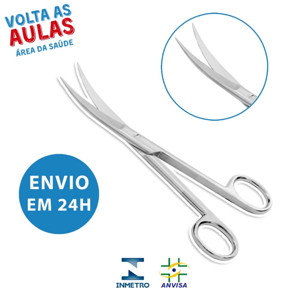 Tesoura Cirúrgica Fina/Fina Curva 14,5 cm Inox