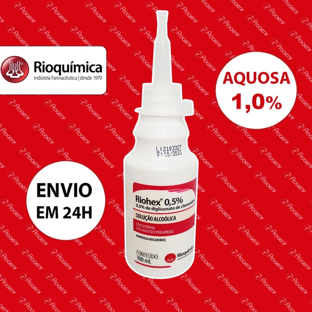 Riohex 0,5% limpeza de feridas 100ml solução alcoólica antissépitico