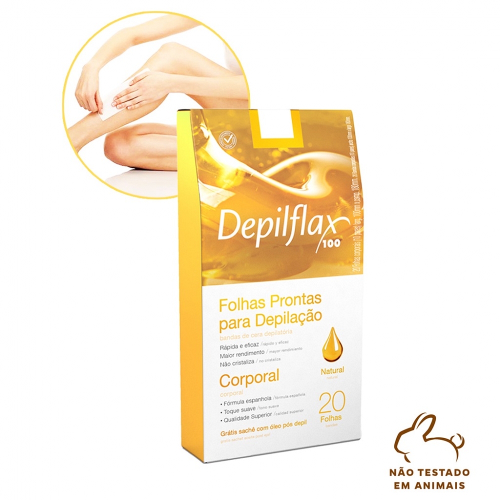 Depilação Folhas Prontas 20 unidades Facial Natural DepilFlax