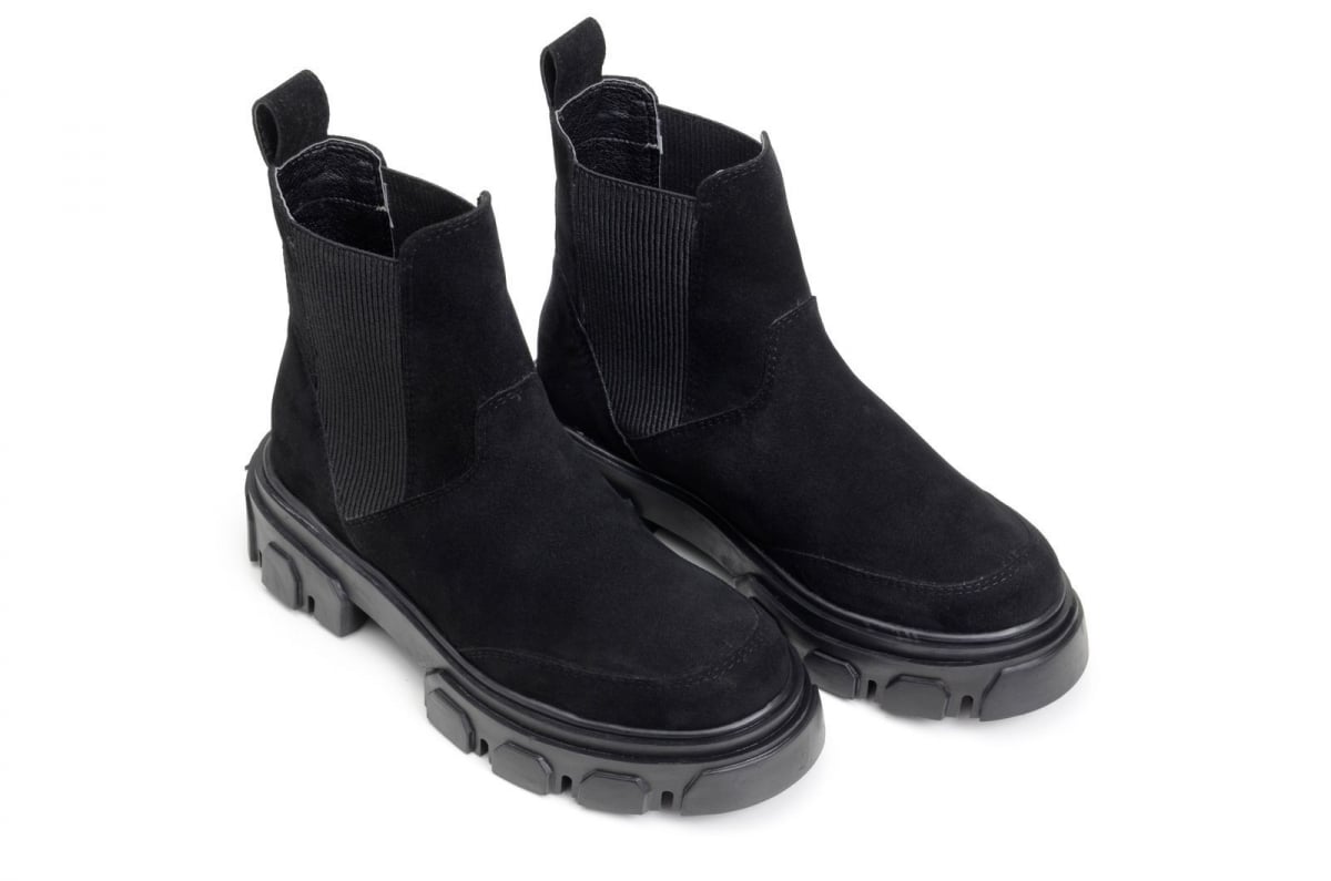 Bota chelsea camurça preto