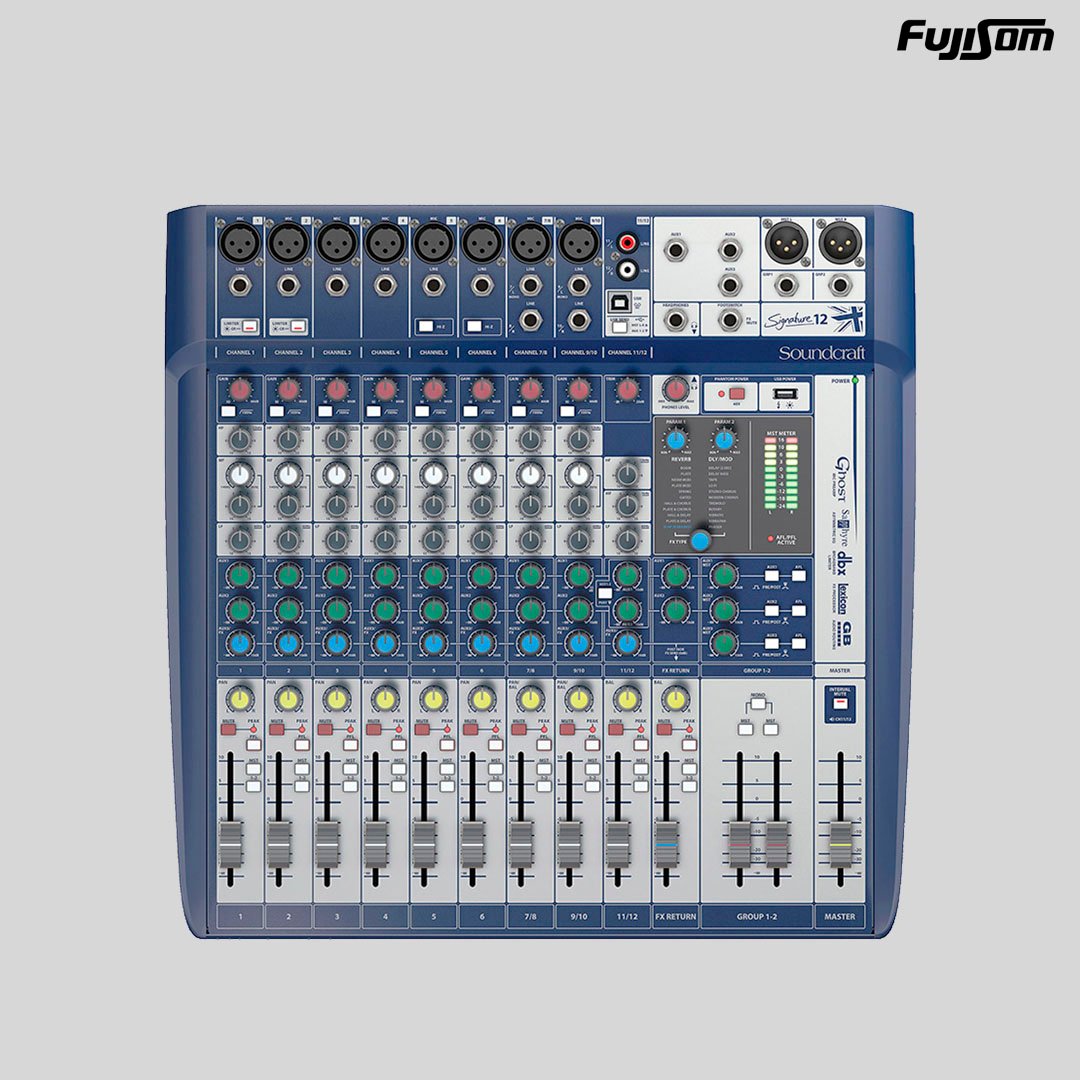 MESA SOUNDCRAFT SIGNATURE 12 CANAIS COM EFEITO/USB