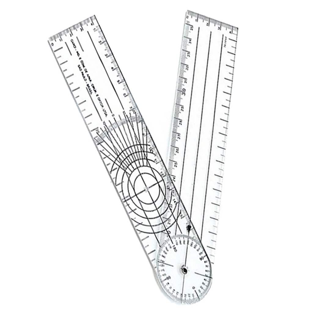 Goniometro Grande 20 cm com Angulagem em Plastico PVC