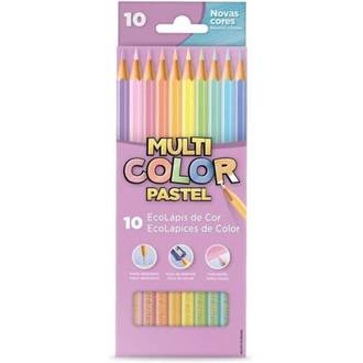 Lápis de cor multi color pastel 10 cores ecolápis