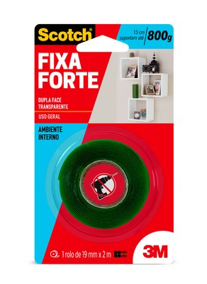Fita adesiva dupla face Scotch 3M 19mmx2m transparente blister