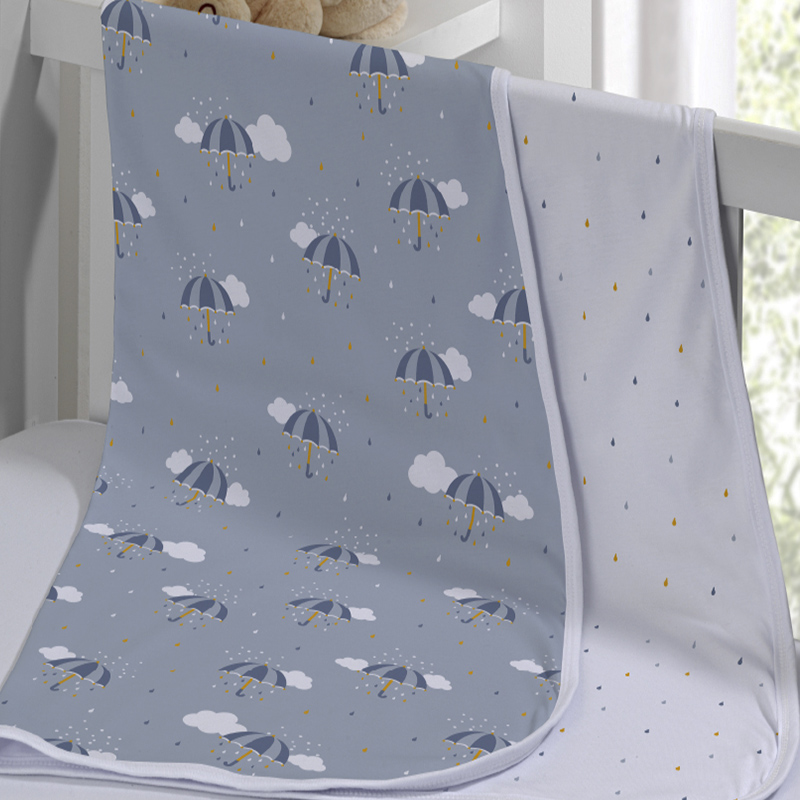 Cueiro Duplo Tecebem Baby Zoe Malha 100% Algodão Estampado 80cm x 90cm Branco