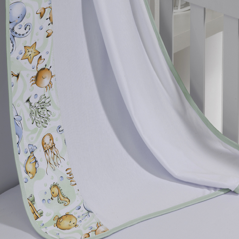 Cueiro Simples Tecebem Baby Olga Malha Estampado kinder 80cmx90cm Verde