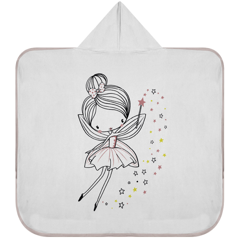 Toalha Baby C/ Capuz Tecebem Estampada Kinder Carlota 70cmx90cm Rosa