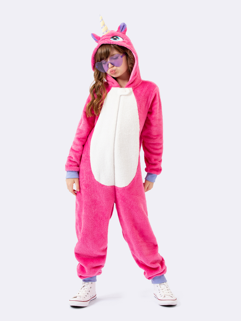 MACACÃO INFANTIL VEGGI MANGA LONGA UNICORNIO ROSA