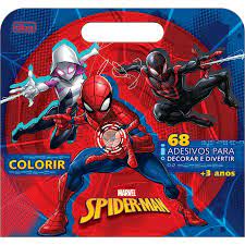 Spider-Man: Maleta álbum com folhas para colorir - Contém 68 adesivos