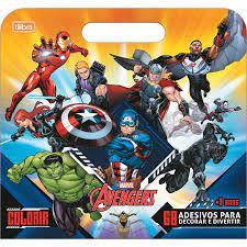 Avengers: Maleta álbum com folhas para colorir - Contém 68 adesivos