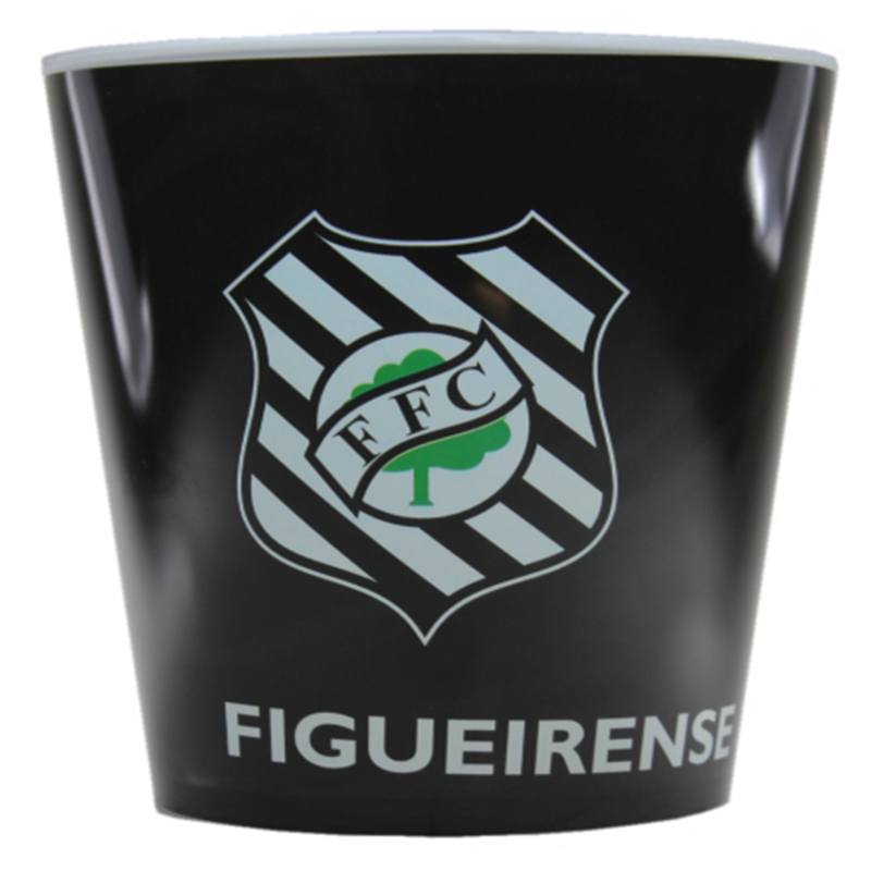 Balde de Pipoca Allmix Plástico Figueirense 3 Litros Oficial Branco