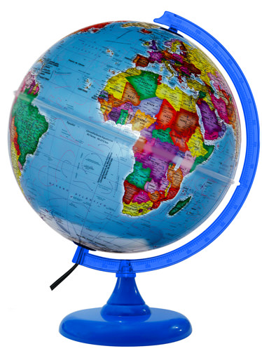 Globo Terrestre 30cm: Prisma - Iluminado led color com controle remoto - Base preta