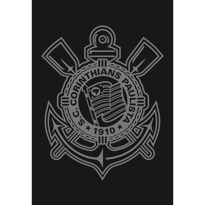 Toalha Social Academia e Mão Buettner Jacquard Veludo Futebol Corinthians 33cmx50cm Preto