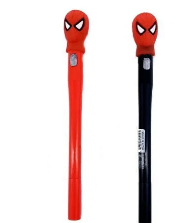 Caneta gel escrita fina ponteira led avulsa - Homem Aranha