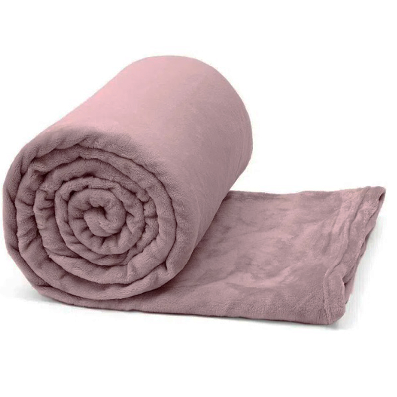Manta Buettner King ( 2,60cm x 2,80cm ) Microfibra 100% Poliéster Flannel Confort Rosa