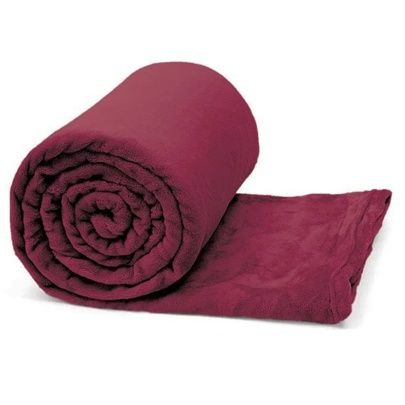 Manta Buettner King ( 2,60cm x 2,80cm ) Microfibra 100% Poliéster Flannel Confort Bordo
