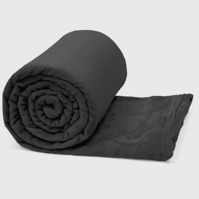 Manta Buettner King ( 2,60cm x 2,80cm ) Microfibra 100% Poliéster Flannel Confort Preto