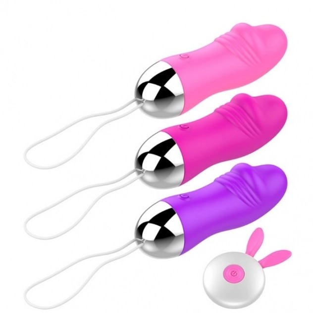 Vibrador Bullet em Formato de Glande com Controle de Coelhinho 12 vibrações MBC1335P