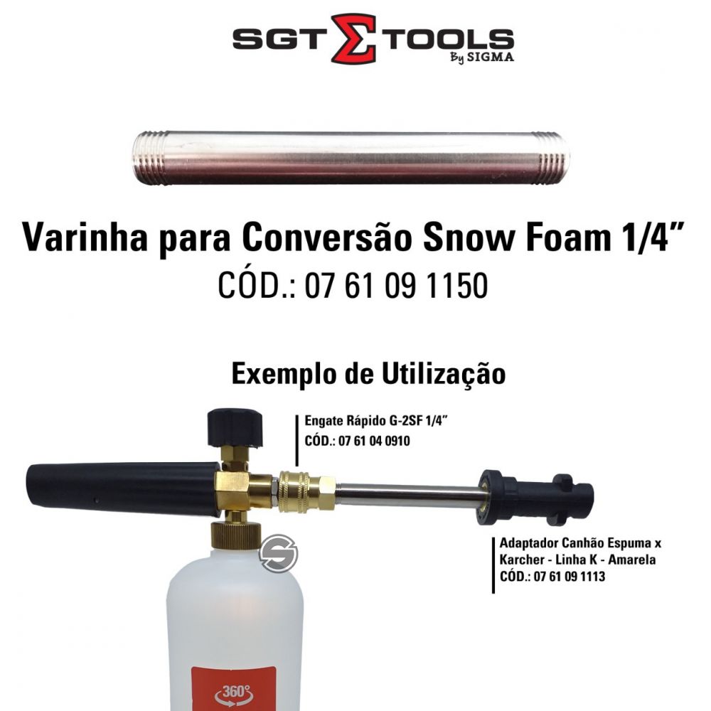 0761091150 Varinha para conversão Snow Foam 1/4 pol