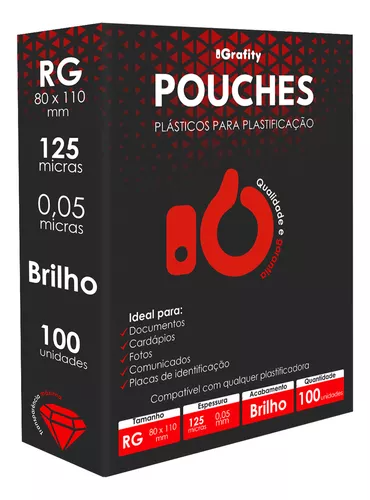 Plástico refil plastificação polaseal 80x110mm 125 micras 0.05mm 100 fls