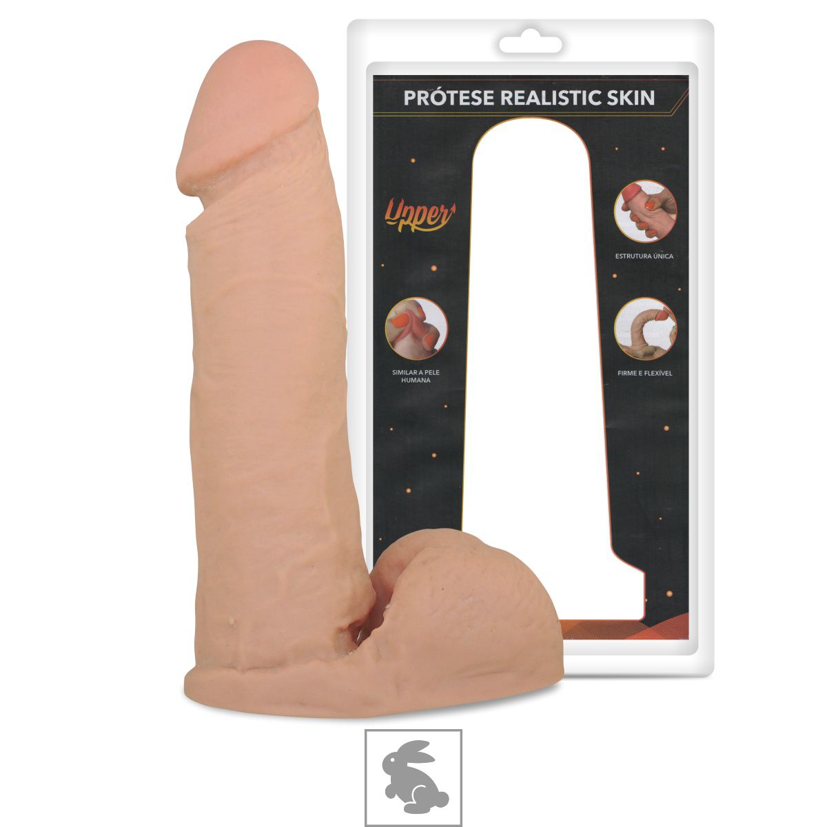 PRÓTESE 18X5CM THOR COM ESCROTO REALISTICA SKIN- BEGE REF. 32129