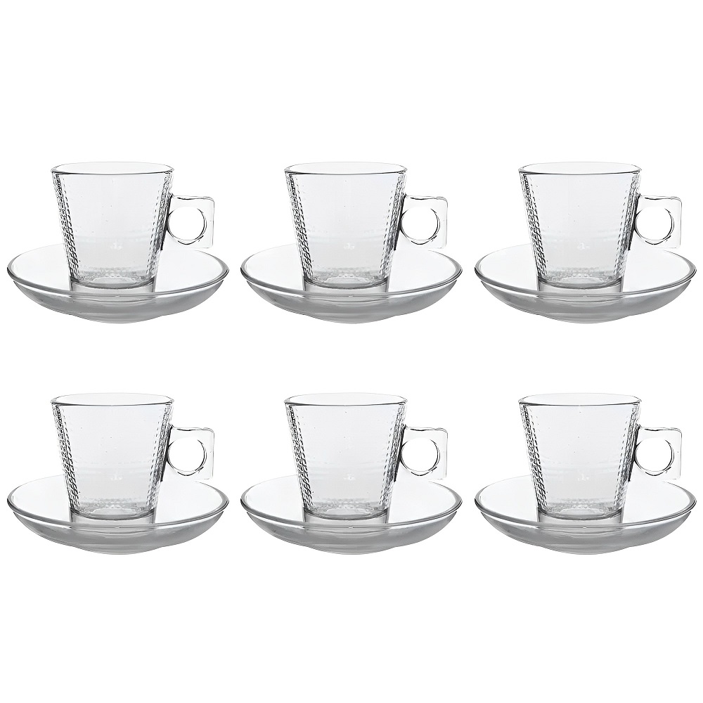 Conjunto de Xícaras de Café Expresso em Vidro Square - 12 Peças 80mL