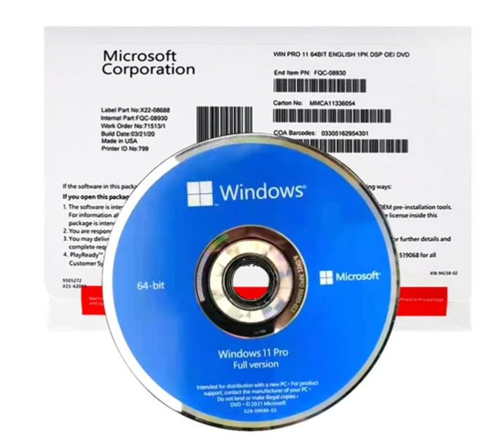 Microsoft Windows 11 Pro 64 Bits FQC-10520