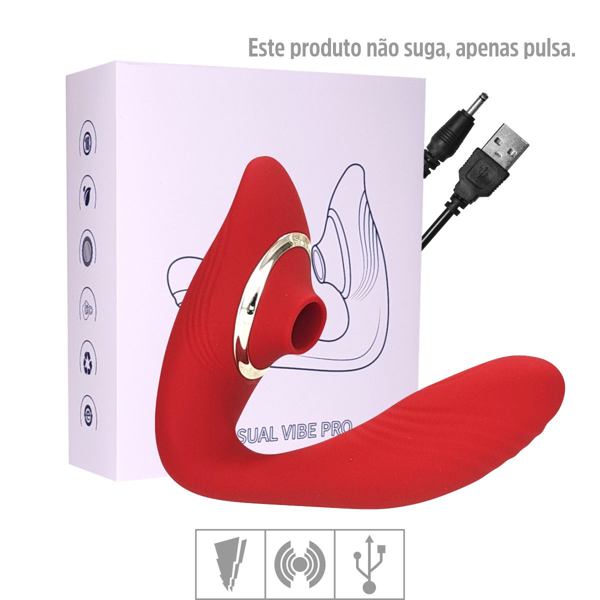 VIBRADOR ESTIMULADOR PULSAÇÃO SUGADOR RECARREGÁVEL 10 MODOS 