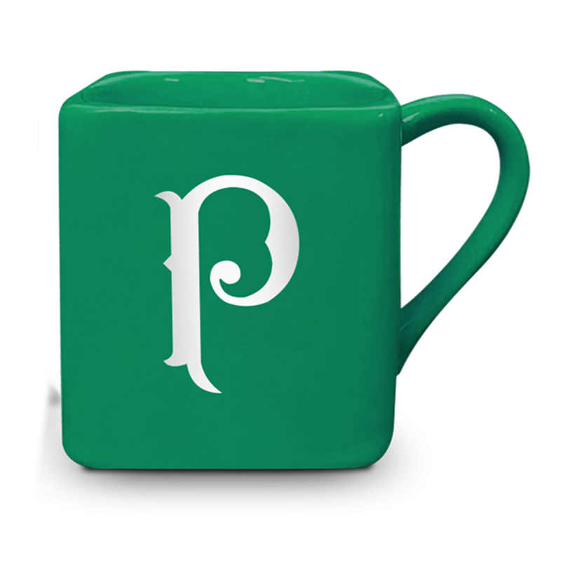 Caneca Porcelana Quadrada BrasFoot Palmeiras 220 ML Licenciada Verde