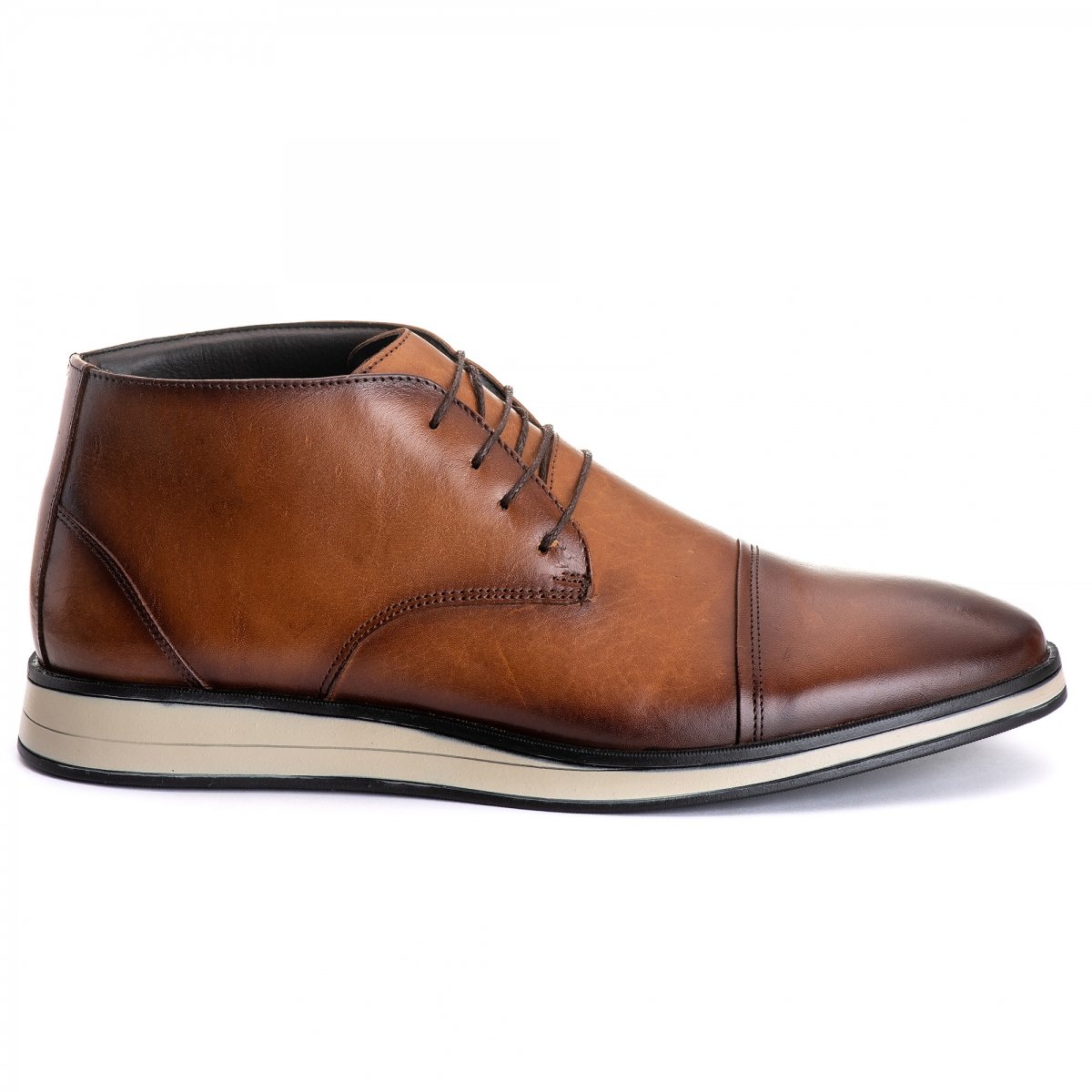 Bota Sport Derby em Couro Legítimo Whisky ref 1102