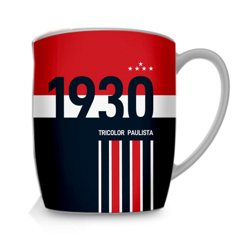 Caneca Porcelana Premium BrasFoot Sao Paulo 01 300 ML Urban Licenciada Branco