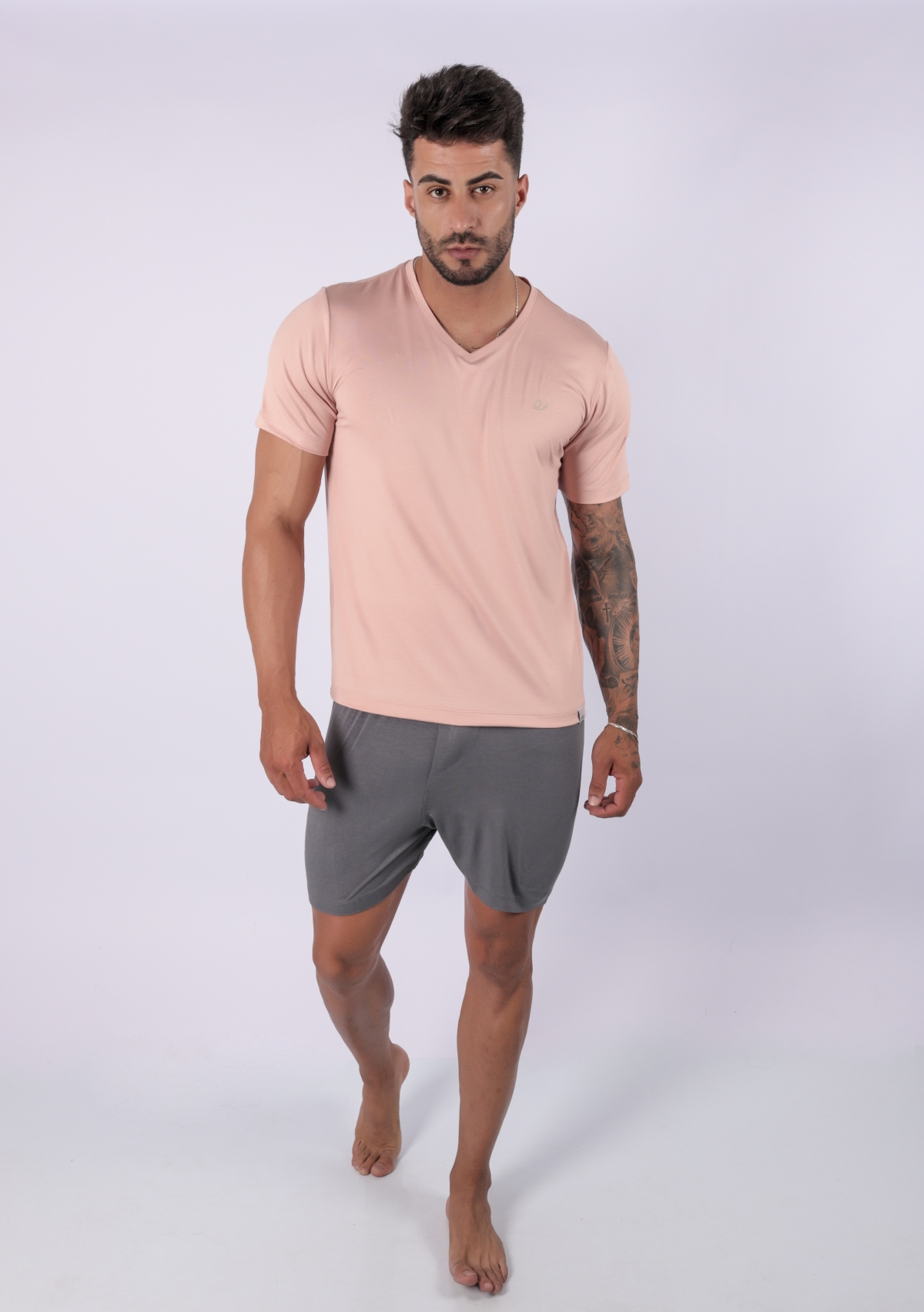 PIJAMA MASCULINO CURTO VISCOLYCRA ROSÊ PLUS SIZE- YUME