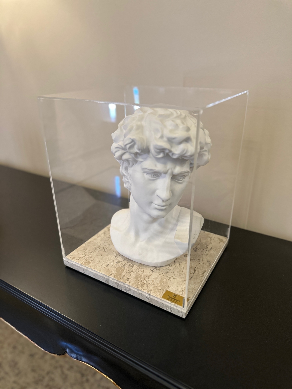 Busto de David - 30cm - Caixa Expositora Base em Mármore 