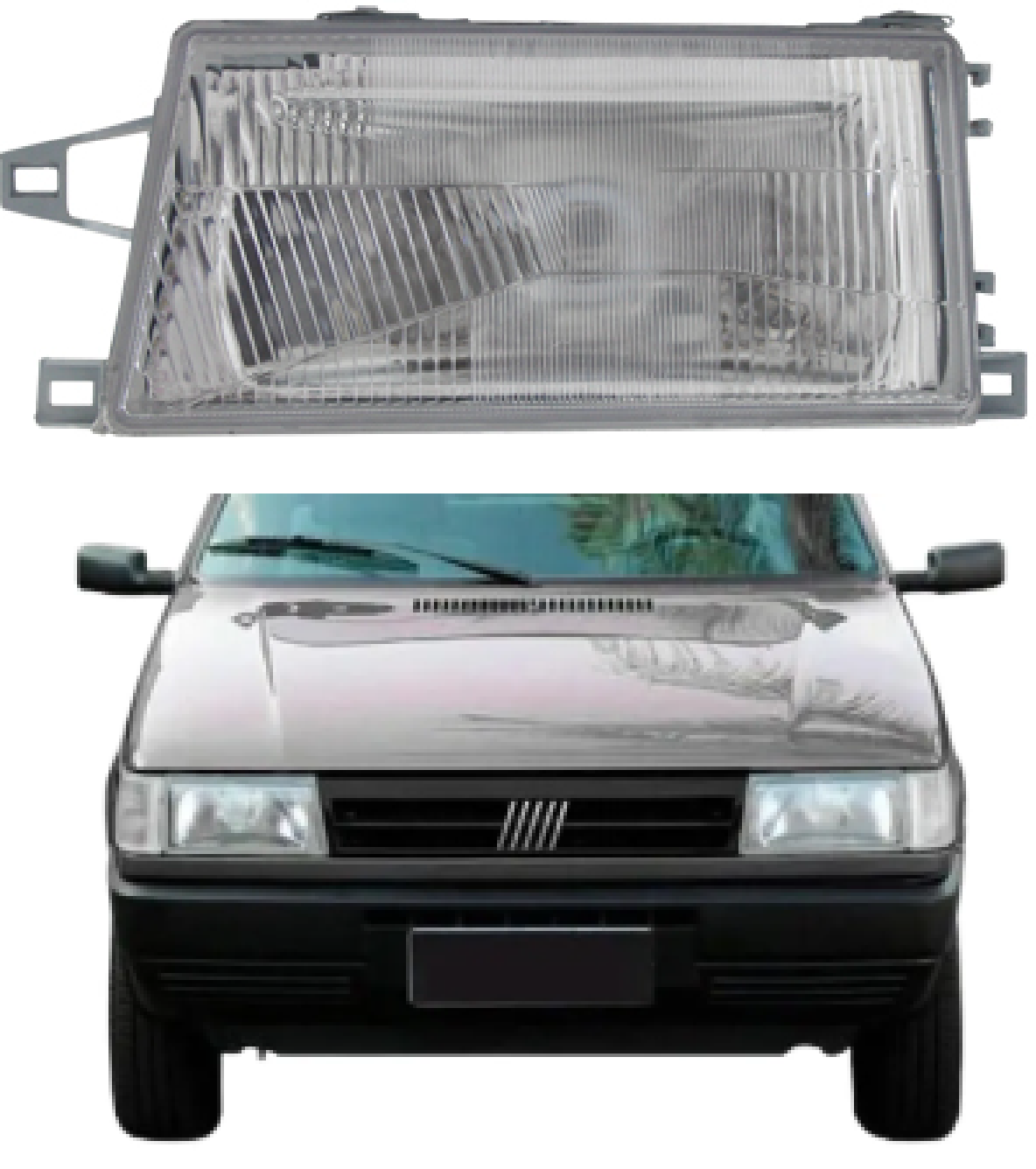 FAROL FIAT UNO/PREMIO/ELBA/FIORINO 91 A 03 LENTE VIDRO LD