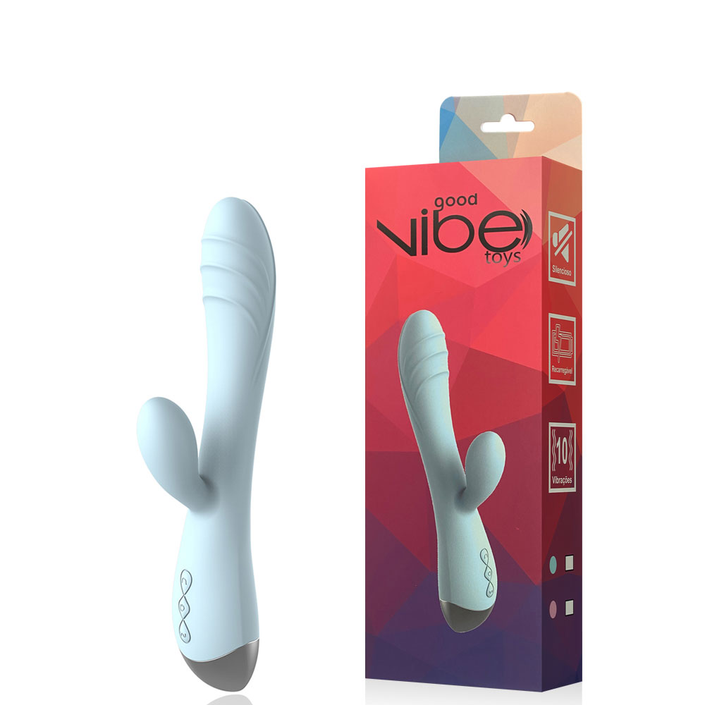 VIBRADOR RECARREGÁVEL PONTO G COM ESTIMULO 10 MODOS VR-043