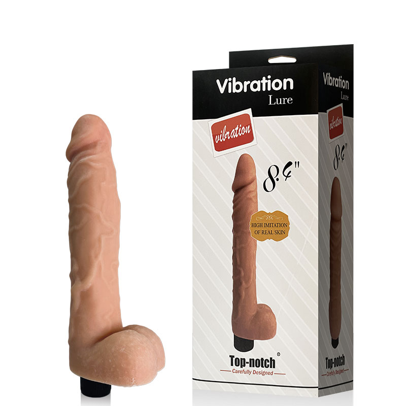 Prótese Pênis Realístico 21 cm com Vibração Multivelocidade, Possui Glande Saliente e Escroto cyber skin DI-018