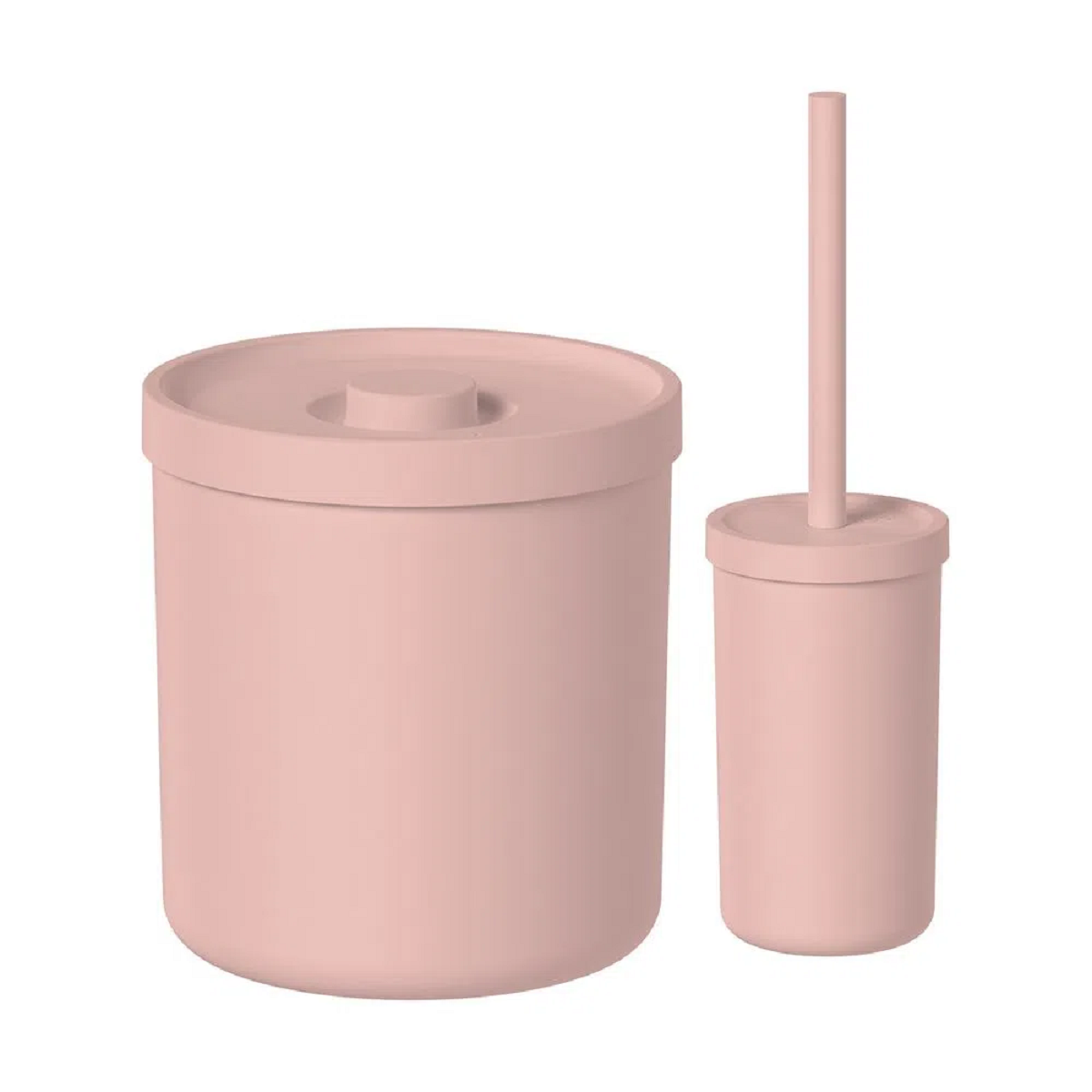 Kit banheiro lavabo Lixeira 6 litros e escova sanitaria Ou bold rosa duna fosco