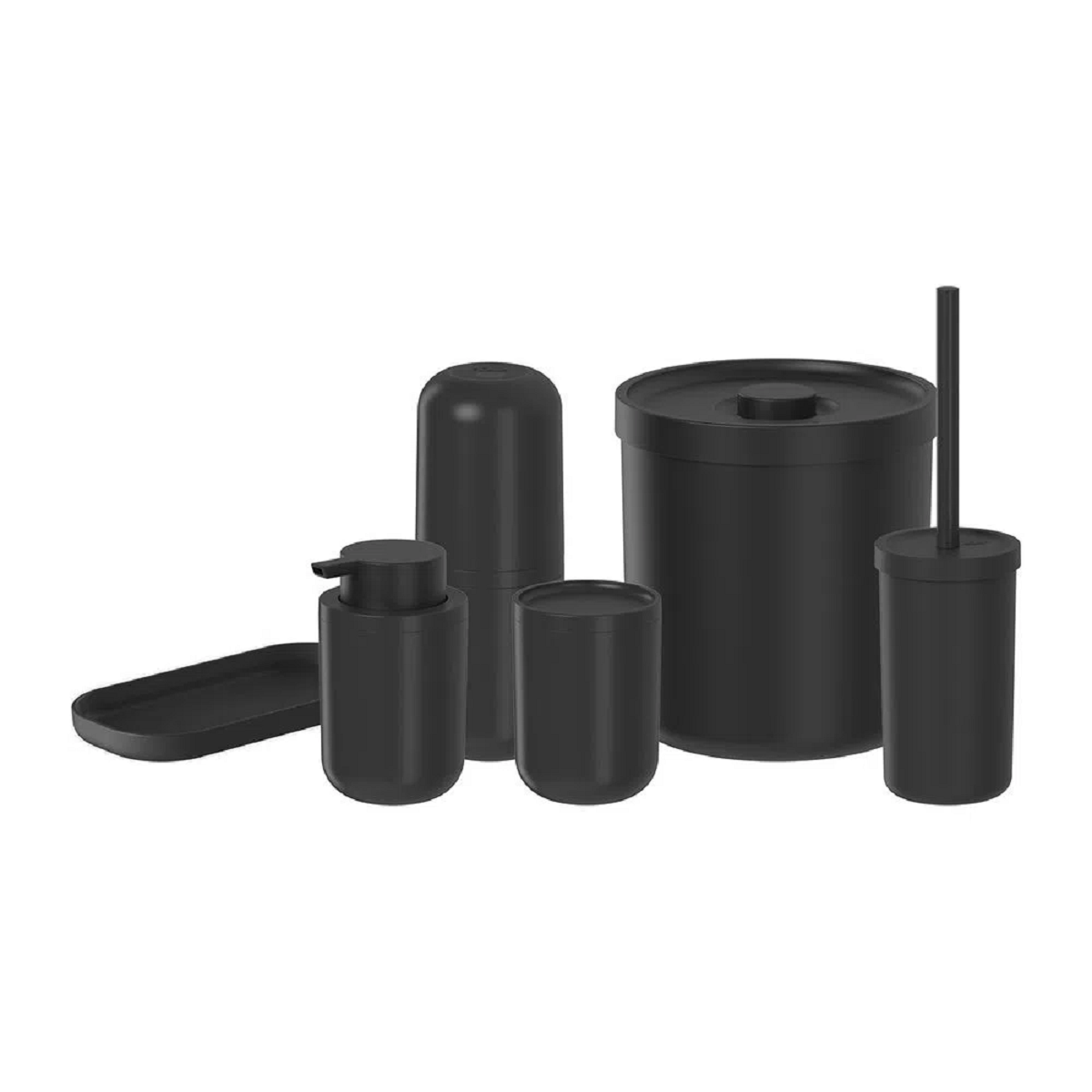 KIT CONJUNTO BANHEIRO LAVABO 6 PEÇAS BOLD OU PRETO FOSCO